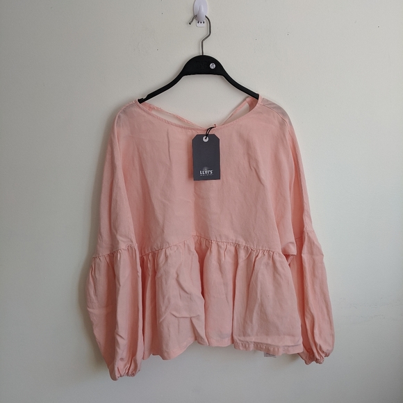 NWT Levi's Made & Crafted collection Villa Blouse. Orig. $248 Color coral - Picture 2 of 10